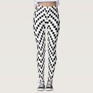 Black White Geometric Pattern Leggings