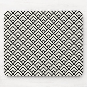 Black & White Geometric Pattern Mouse Pad