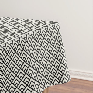 Black & White Geometric Pattern Tablecloth