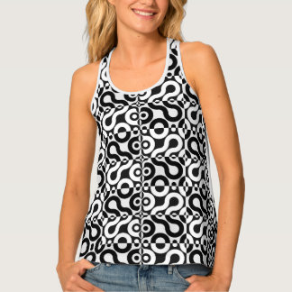 Black & White Geometric Singlet