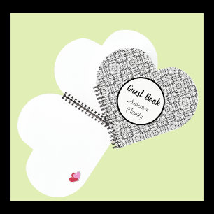 Black White Geometric Squares Spiral Notebook