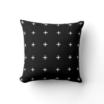 Black & White Geometric Throw Pillow