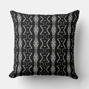 Black & White Geometric Triangles Throw Pillow