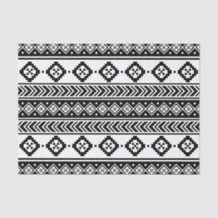 Black White Geometric Tribal Pattern Aztec Boho Tissue Paper