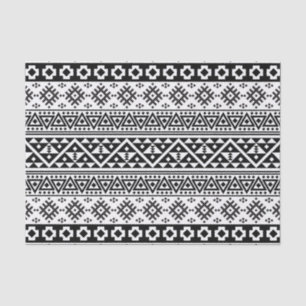 Black White Geometric Tribal Pattern Aztec Boho Tissue Paper