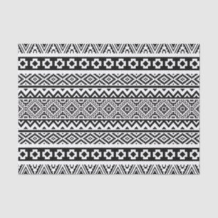 Black White Geometric Tribal Pattern Aztec Boho Tissue Paper