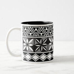 Black White Geometric Tribal Pattern Classic Mug