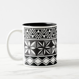 Black White Geometric Tribal Pattern Classic Mug