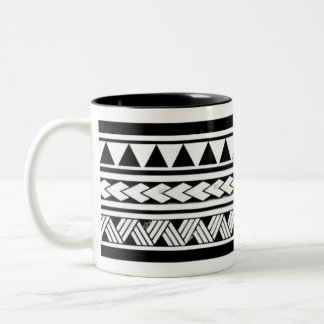 Black White Geometric Tribal Pattern Classic Mug