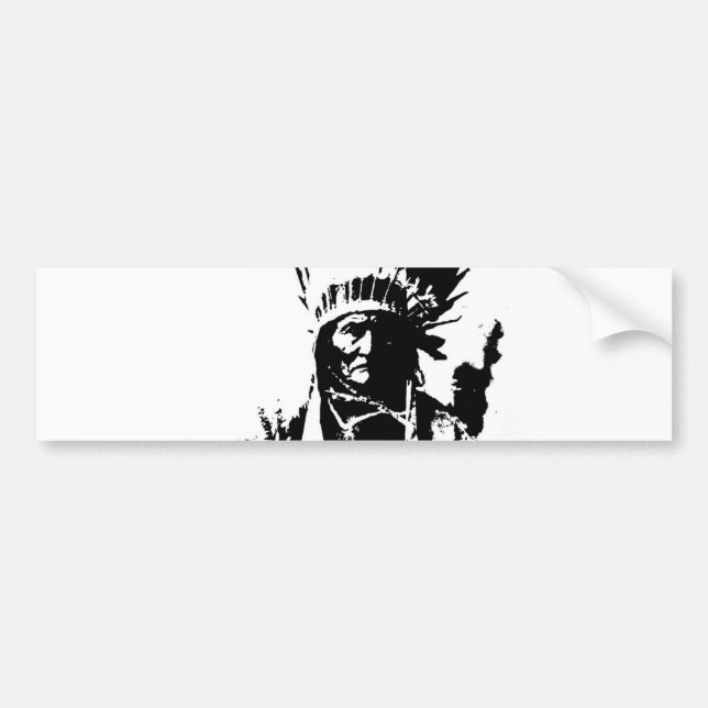 Black & White Geronimo Bumper Sticker (Front)