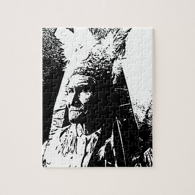 Black & White Geronimo Jigsaw Puzzle (Vertical)