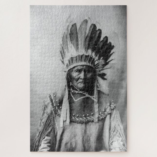 Black & White Geronimo Jigsaw Puzzle (Vertical)
