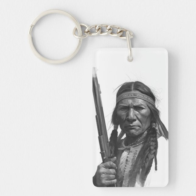Black & White Geronimo Key Ring (Front)