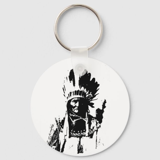 Black & White Geronimo Key Ring (Front)