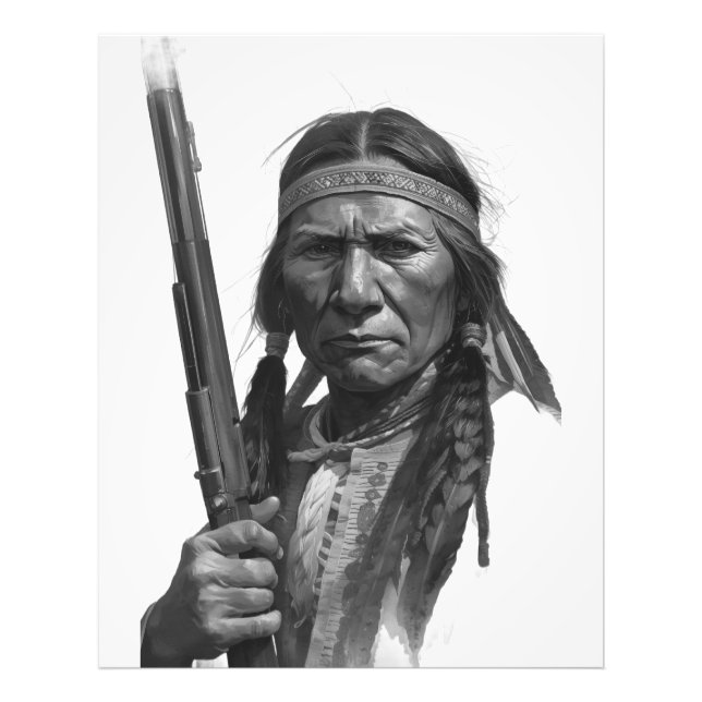 Black & White Geronimo Photo Print (Front)