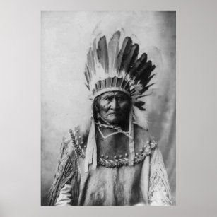Black & White Geronimo Poster History Photography
