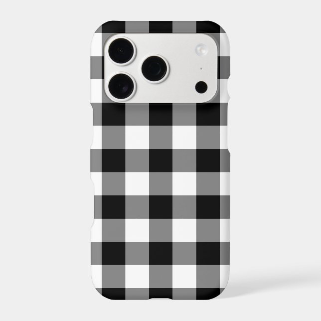 Black White Gingham Check Pattern (Back)