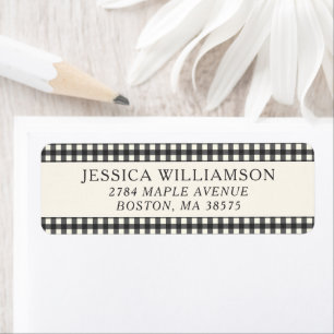 Black White Gingham Classic Return Address Label