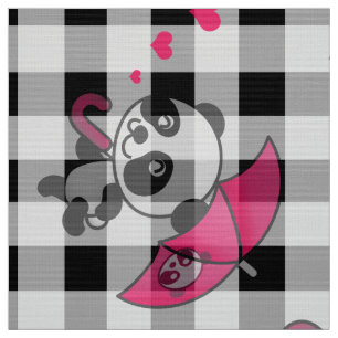 Black White Gingham Fabric