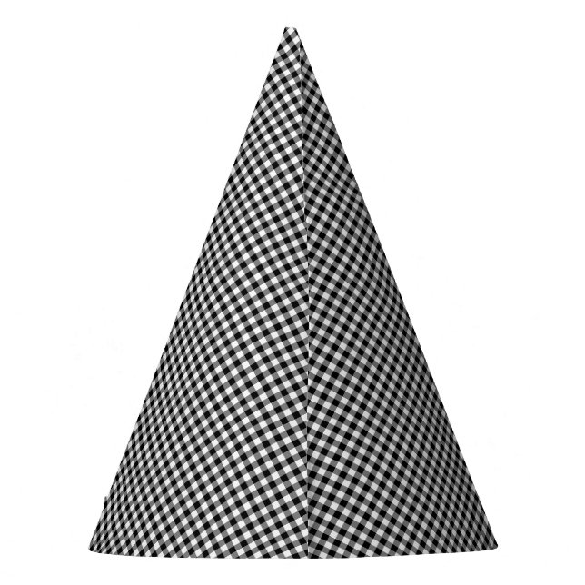 Black-White Gingham-PAPER PARTY HATS (Back)