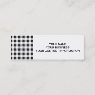 Black White Gingham Pattern Mini Business Card