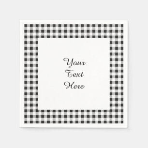 Black White Gingham Pattern Napkin