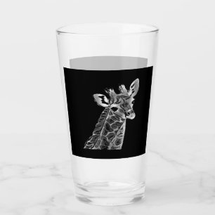 Black & white giraffe glass