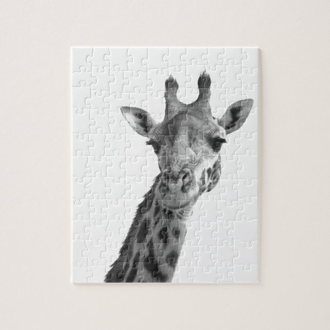 Black & White Giraffe Jigsaw Puzzle (Vertical)