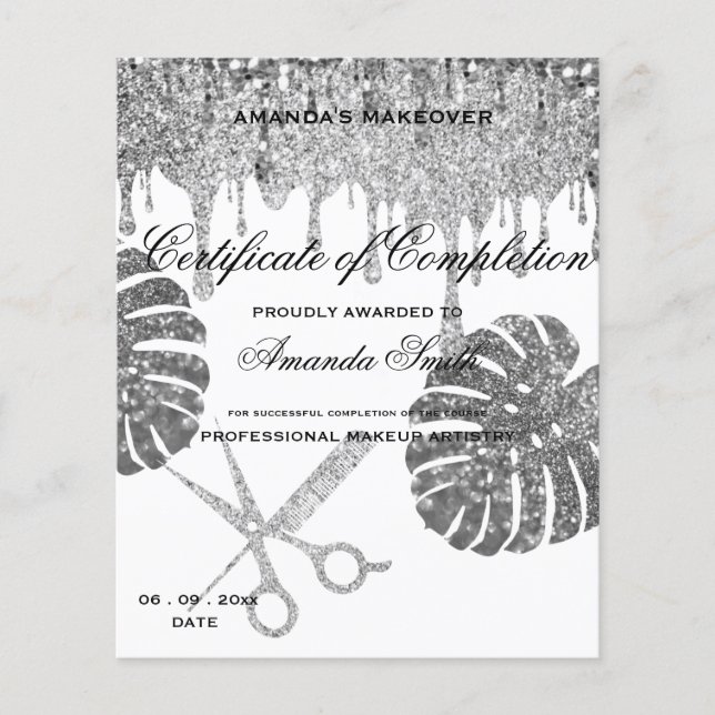 Black White Gold Certificate of Completion Award (Front)