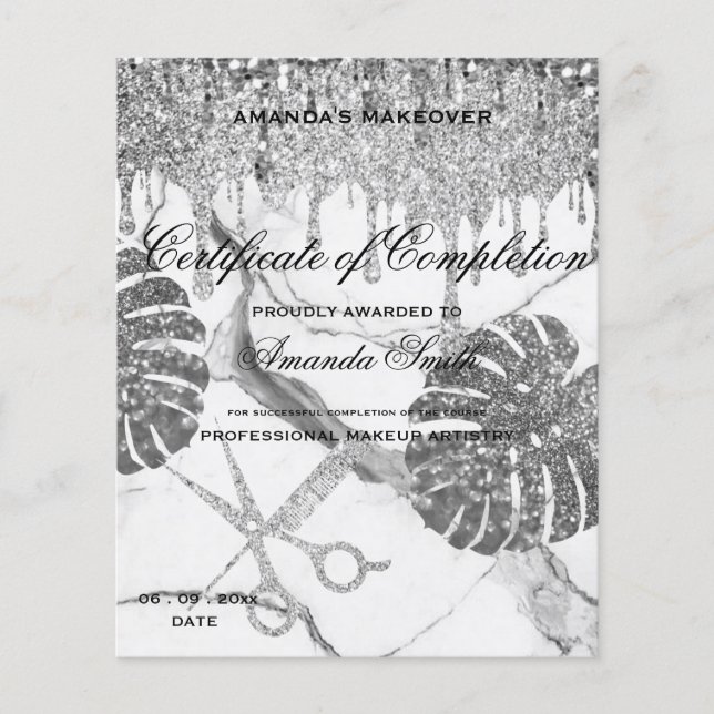 Black White Gold Certificate of Completion Award (Front)