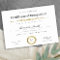 Black White Gold Certificate of Completion Award