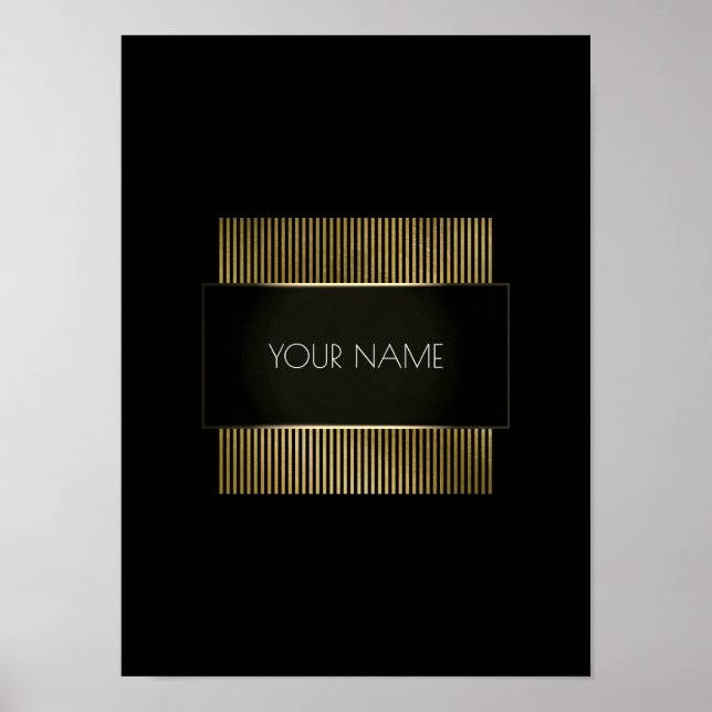 Black White Gold Conceptual Minimal Geometry Poster (Front)