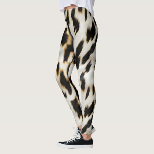 Black White Gold Cowgirl Cowhide Leggings