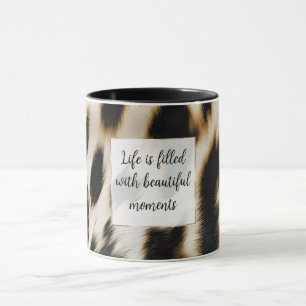 Black White Gold Cowhide Mug