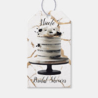 Black & White Gold Floral Tier Cake Bridal Shower