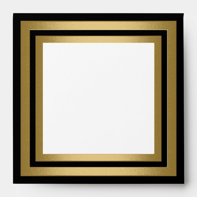 Black White Gold Frame All Events Envelopes (Front)