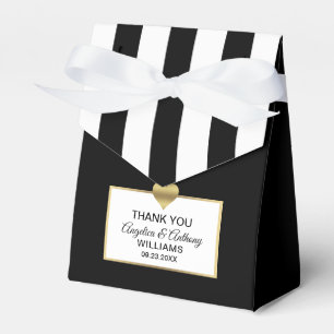 Black White Gold Heart Party Favour Wedding Favour Box