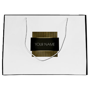 Black White Gold Minimal Luxury Branding Luxury Large Gift Bag
