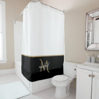 Black | White   & Gold Monogram Elegant Luxury 