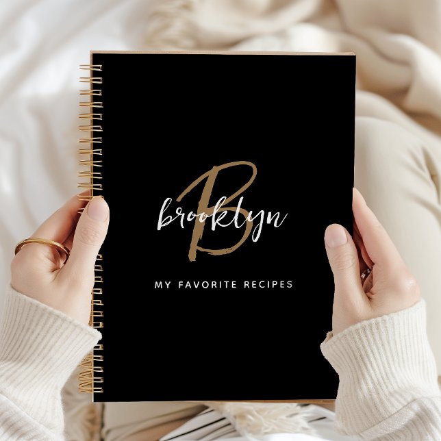 Black White Gold Monogram Recipe Book (Creator Uploaded)