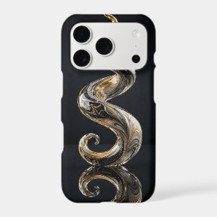 Black White Gold S Spiral Sculpture Case