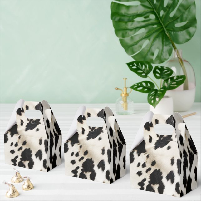 Black White Gold Southwest Cowhide  Favour Box (Multiple)