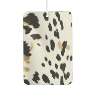 Black White Gold Western Cowhide Car Air Freshener