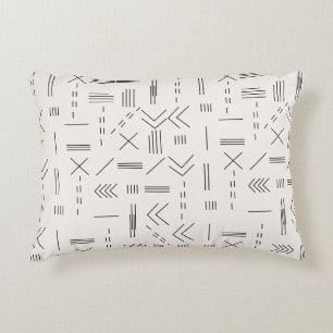 Black White Gorgeous Modern Geometric Pattern Decorative Cushion