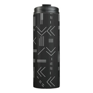Black White Gorgeous Modern Geometric Pattern Thermal Tumbler