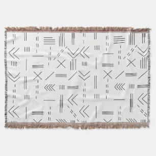 Black White Gorgeous Modern Geometric Pattern Throw Blanket
