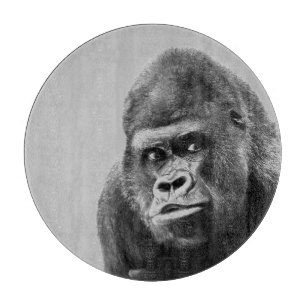 Black White Gorilla Cutting Board