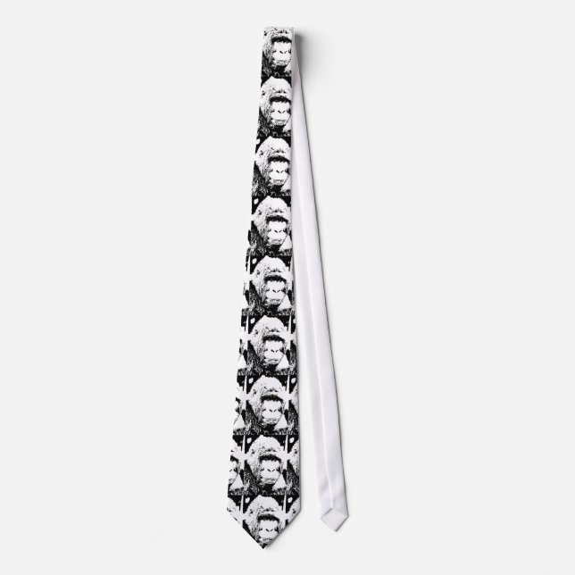 Black & White Gorilla Face Tie (Front)