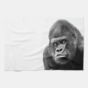 Black White Gorilla Tea Towel