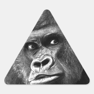 Black White Gorilla Triangle Sticker